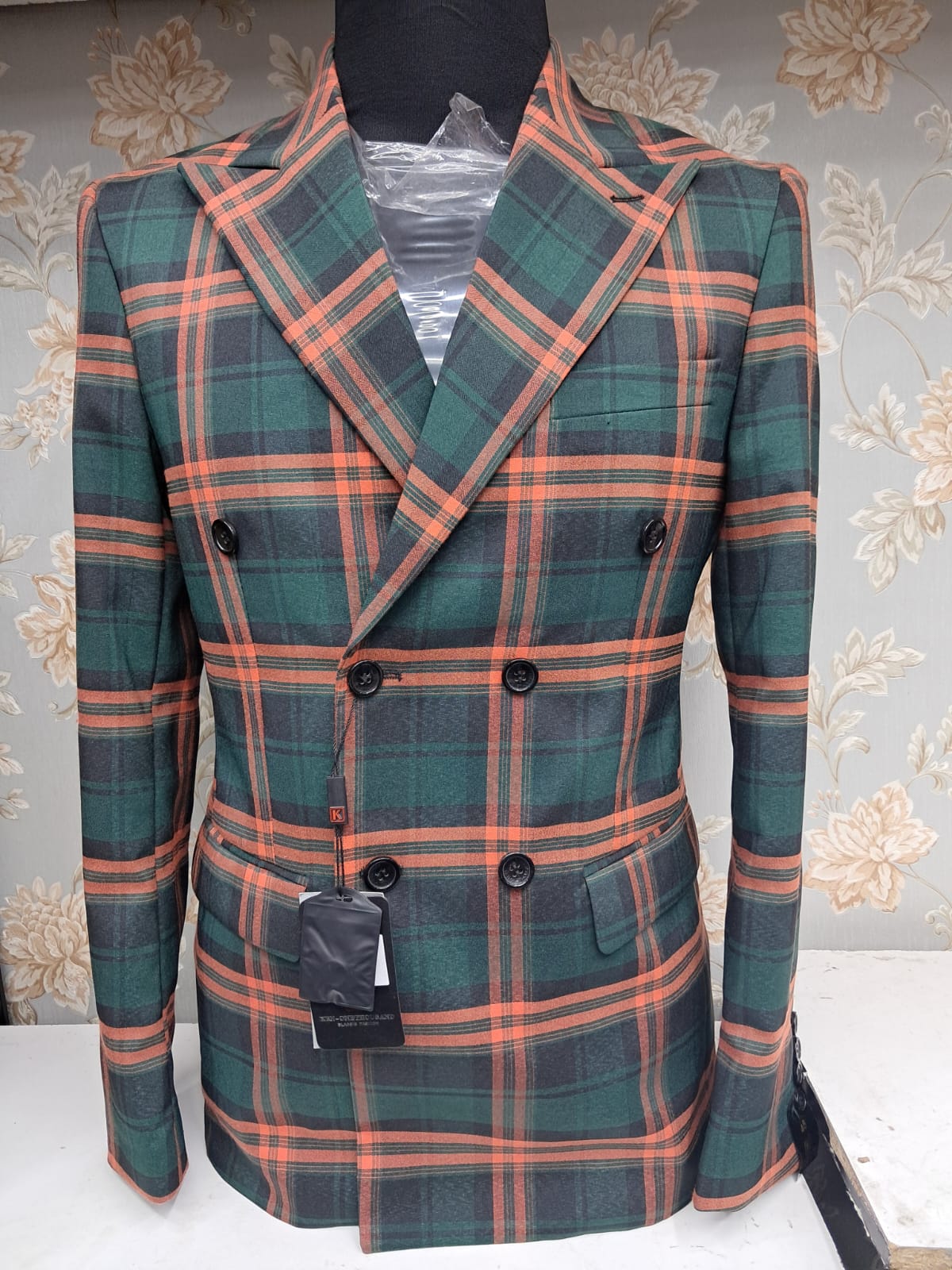 Double Breasted Forest green Suit